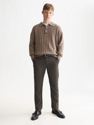 Stuart mini yarn-dyed cotton-wool blend chino
