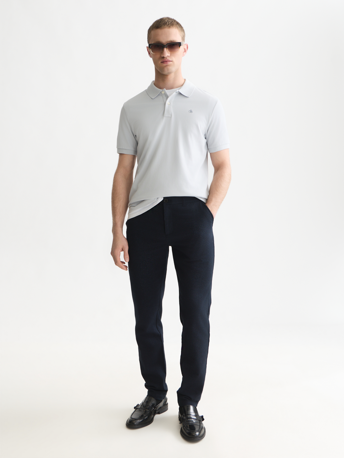 Stuart Mini Yarn-Dyed Cotton-Wool Blend Chino