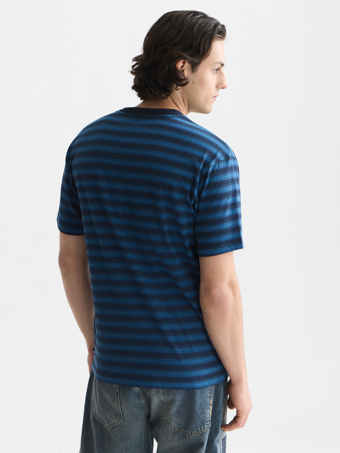 Jacquard Striped Relaxed-Fit T-Shirt