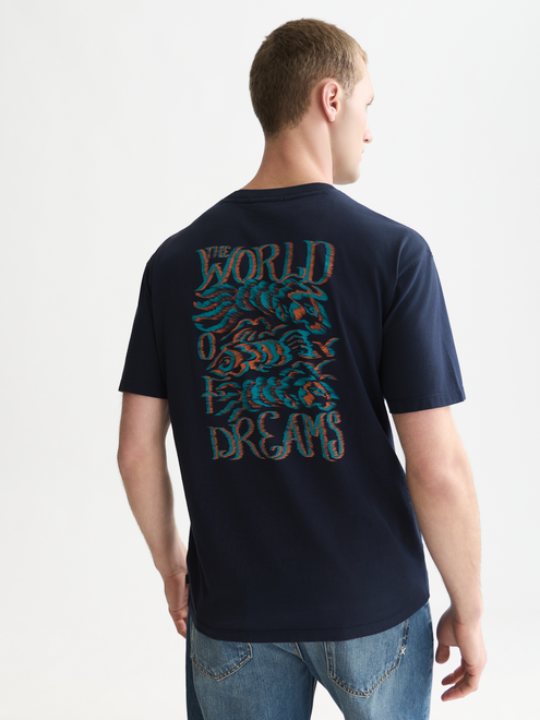T-shirt coupe décontractée avec illustrations avant et arrière