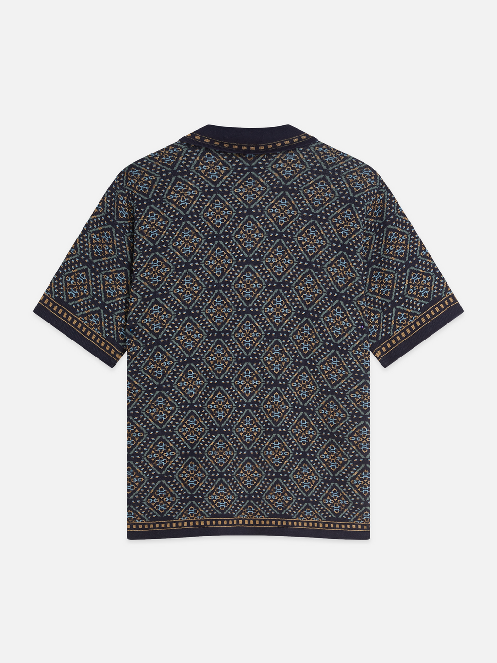 Jacquard Knitted Short Sleeved Shirt