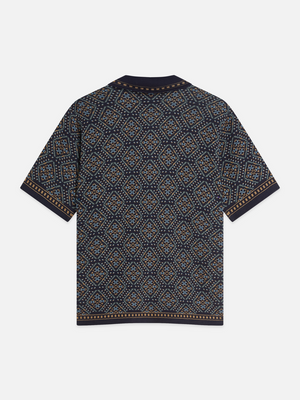 Chemise à manches courtes en maille jacquard