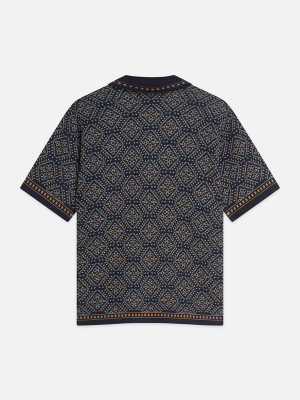 Chemise à manches courtes en maille jacquard