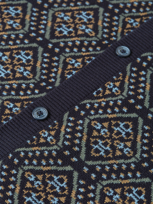 Chemise à manches courtes en maille jacquard