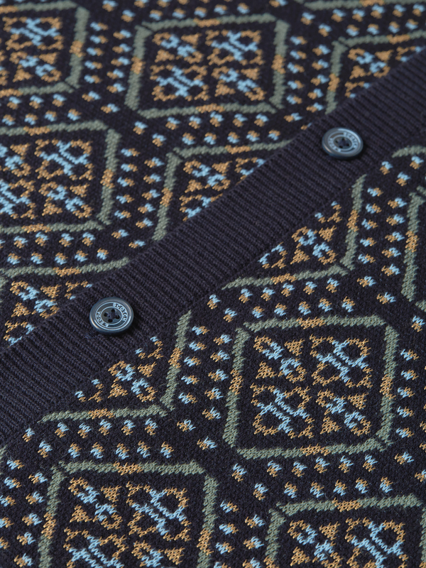 Chemise à manches courtes en maille jacquard