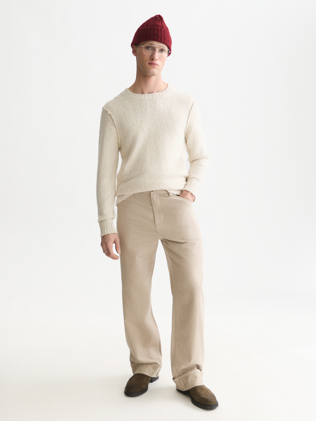 Bouclé Mélange Wool-Alpaca-Blend Regular-Fit Pullover
