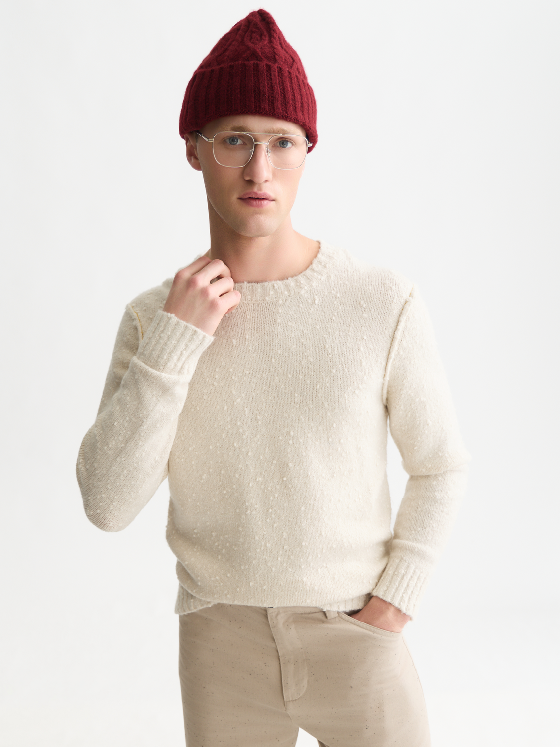 Bouclé Mélange Wool-Alpaca-Blend Regular-Fit Pullover