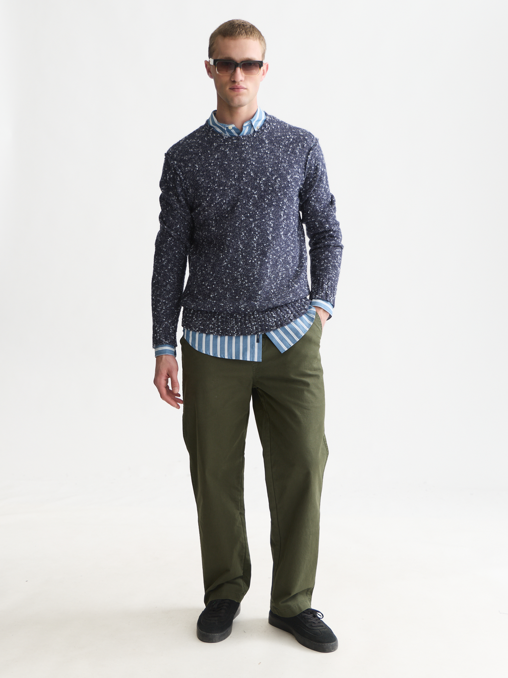 Bouclé Mélange Wool-Alpaca-Blend Regular-Fit Pullover