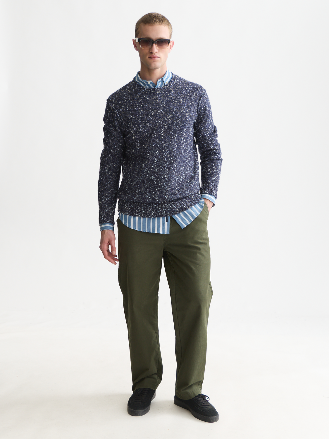 Bouclé Mélange Wool-Alpaca-Blend Regular-Fit Pullover