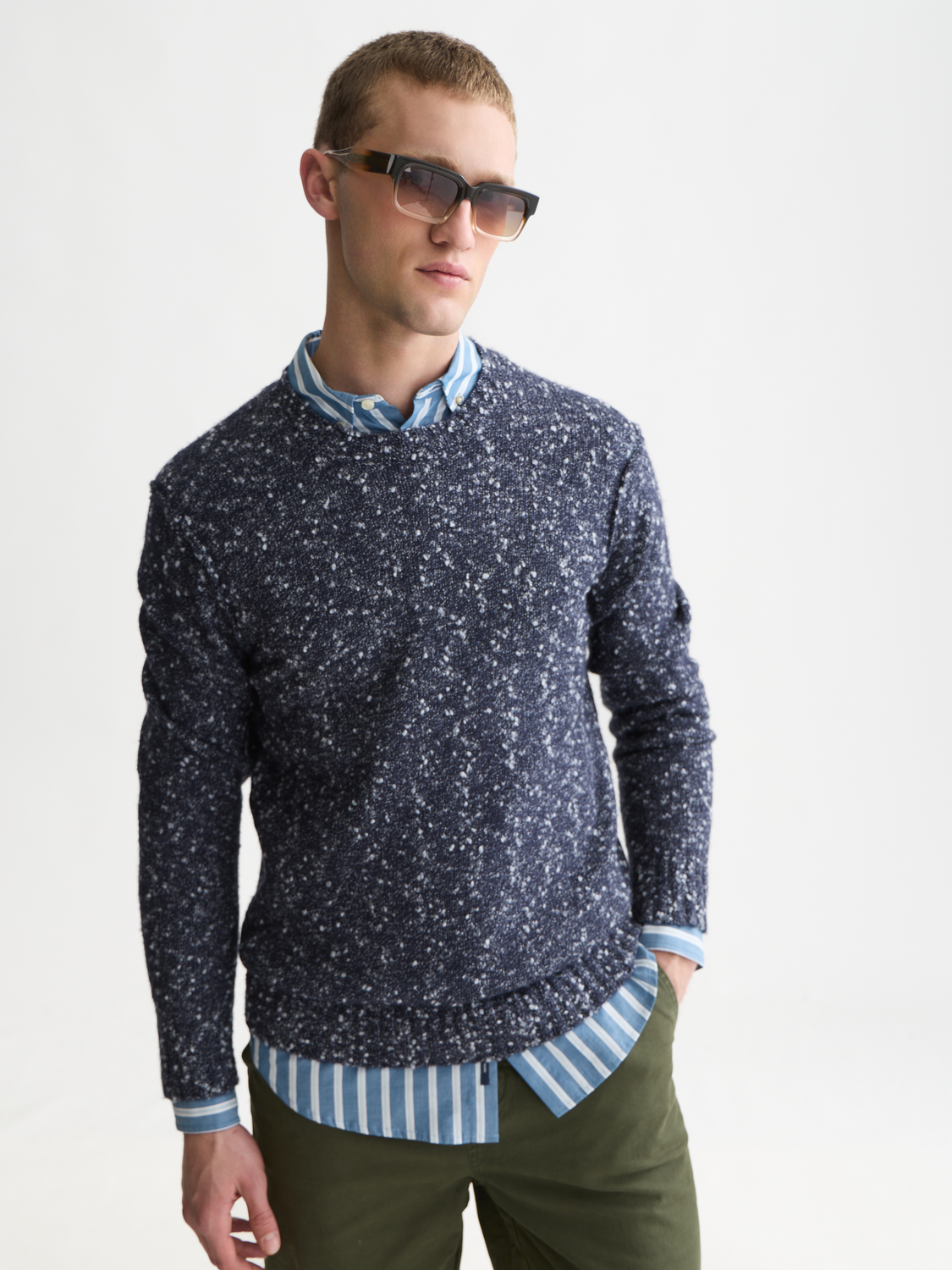 Bouclé Mélange Wool-Alpaca-Blend Regular-Fit Pullover
