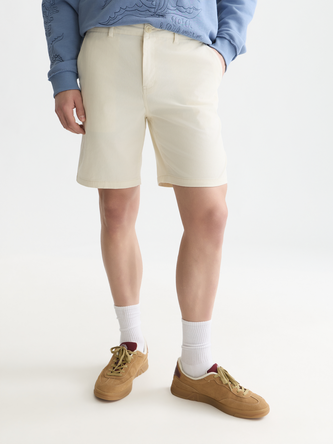Shorts en sergé de coton regular-fit Stuart de la collection saisonnière Core