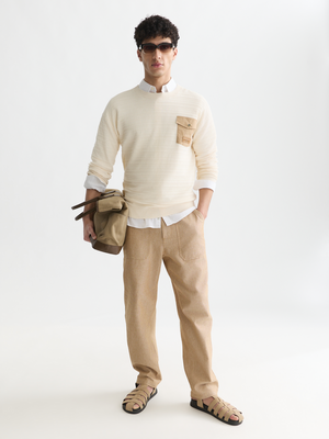 Structured Chest Pocket Relaxed-Fit Pullover