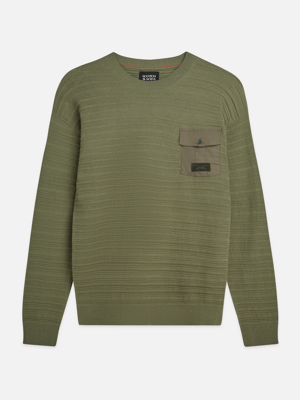 Structured Chest Pocket Relaxed-Fit Pullover