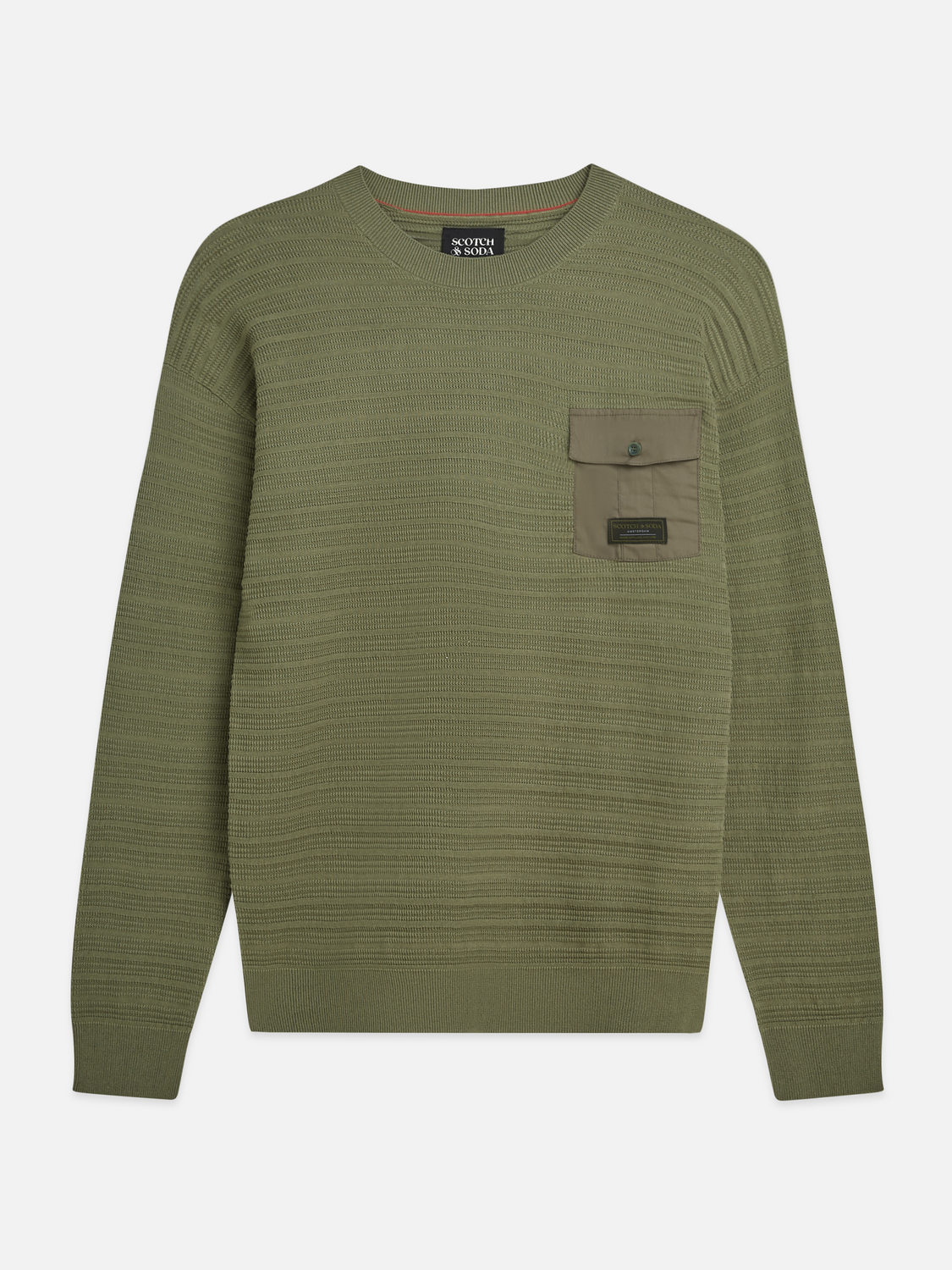 Structured Chest Pocket Relaxed-Fit Pullover