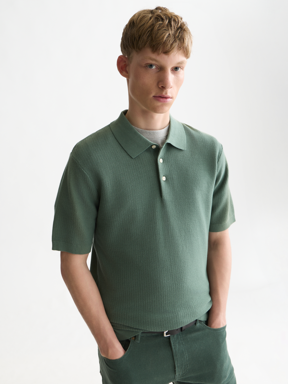 Structured Regular-Fit Knitted Polo