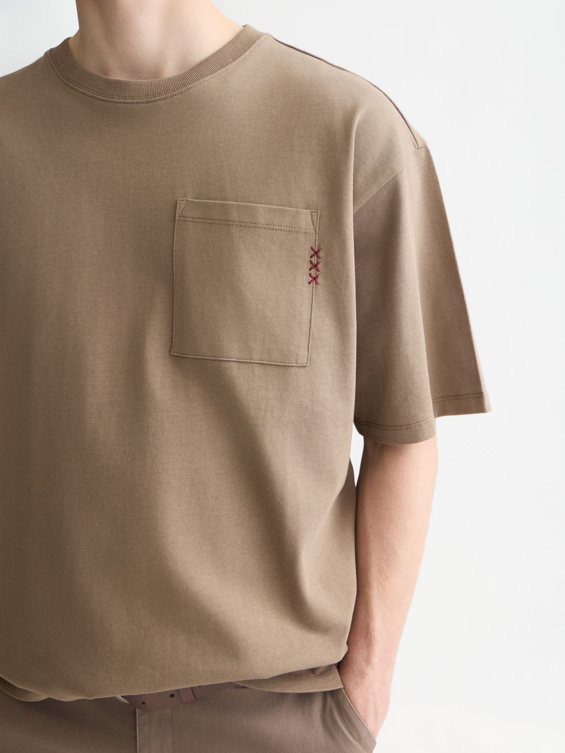 Essentials 3 Crosses Chest Pocket Loose-Fit T-Shirt