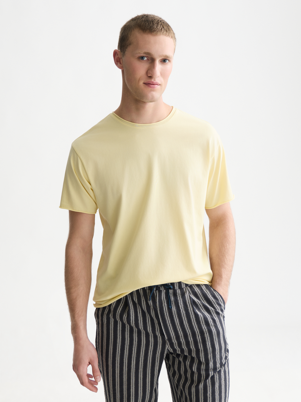 Essentials Raw Edge Relaxed-Fit Garment Dye T-Shirt