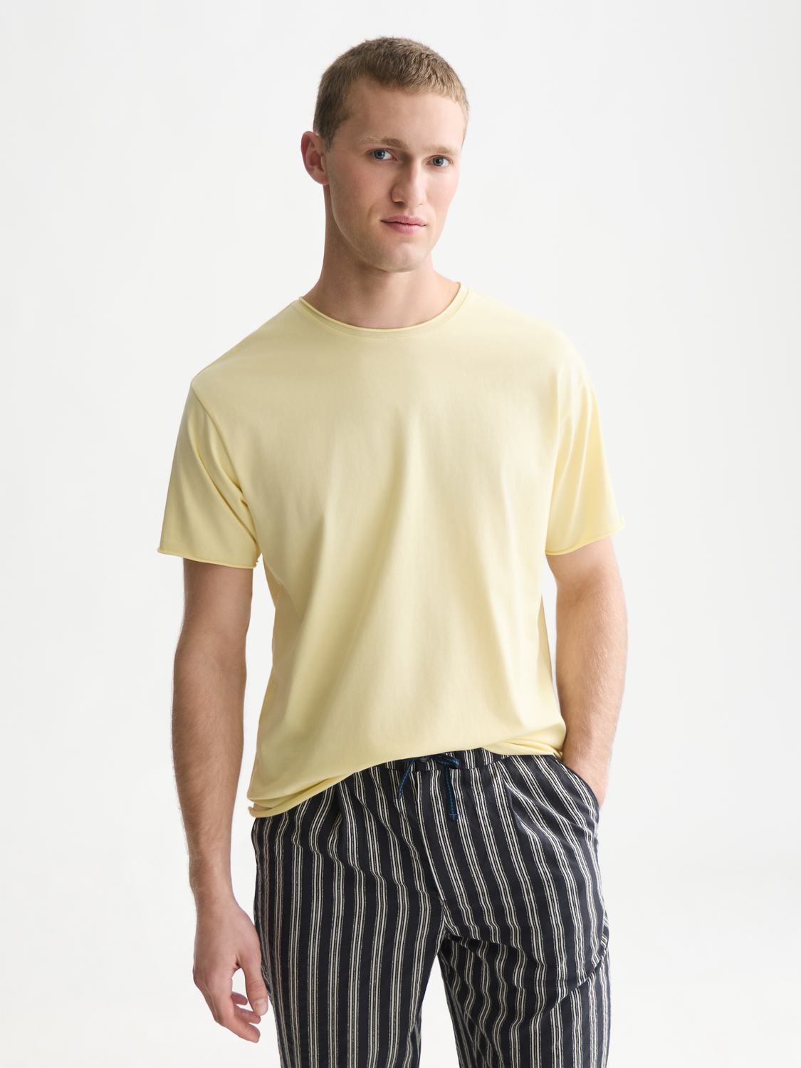 Essentials Raw Edge Relaxed-Fit Garment Dye T-Shirt
