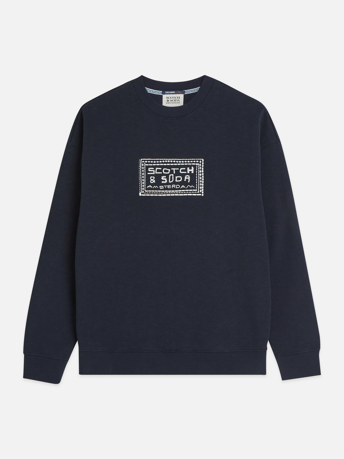 Front Embroidered Artwork Relaxed-Fit Sweatshirt