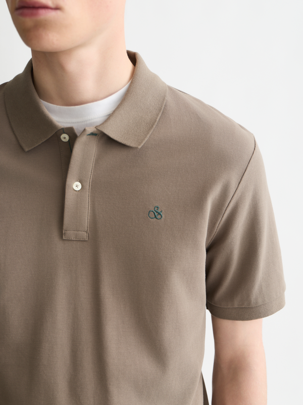 Seasonal core pique chest logo polo