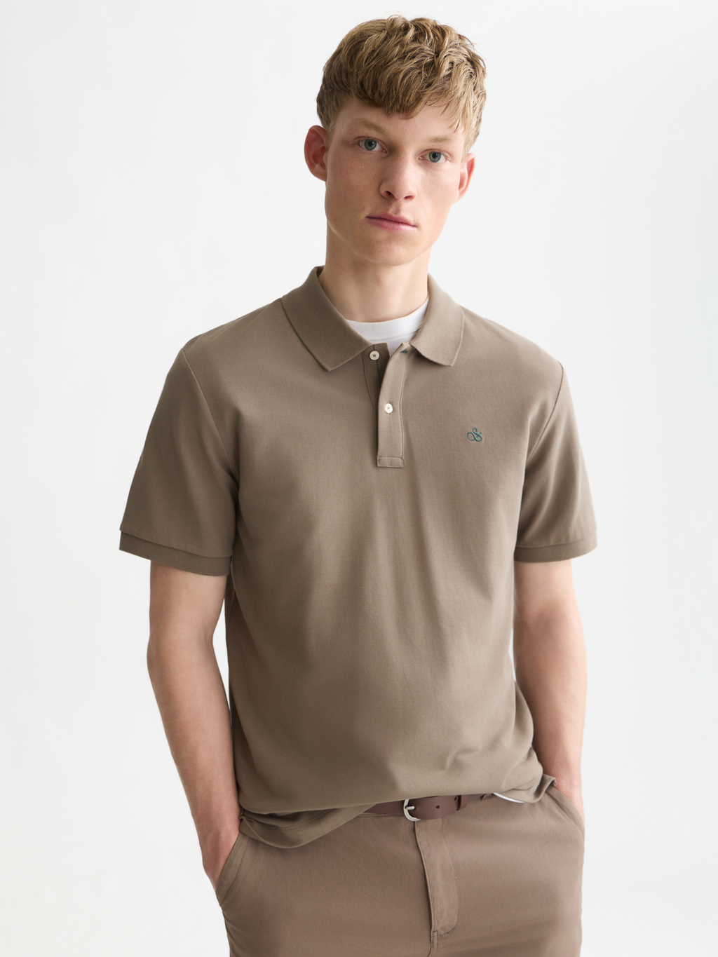 Seasonal core pique chest logo polo