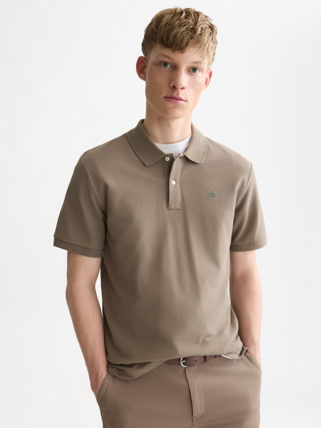 Seasonal core pique chest logo polo