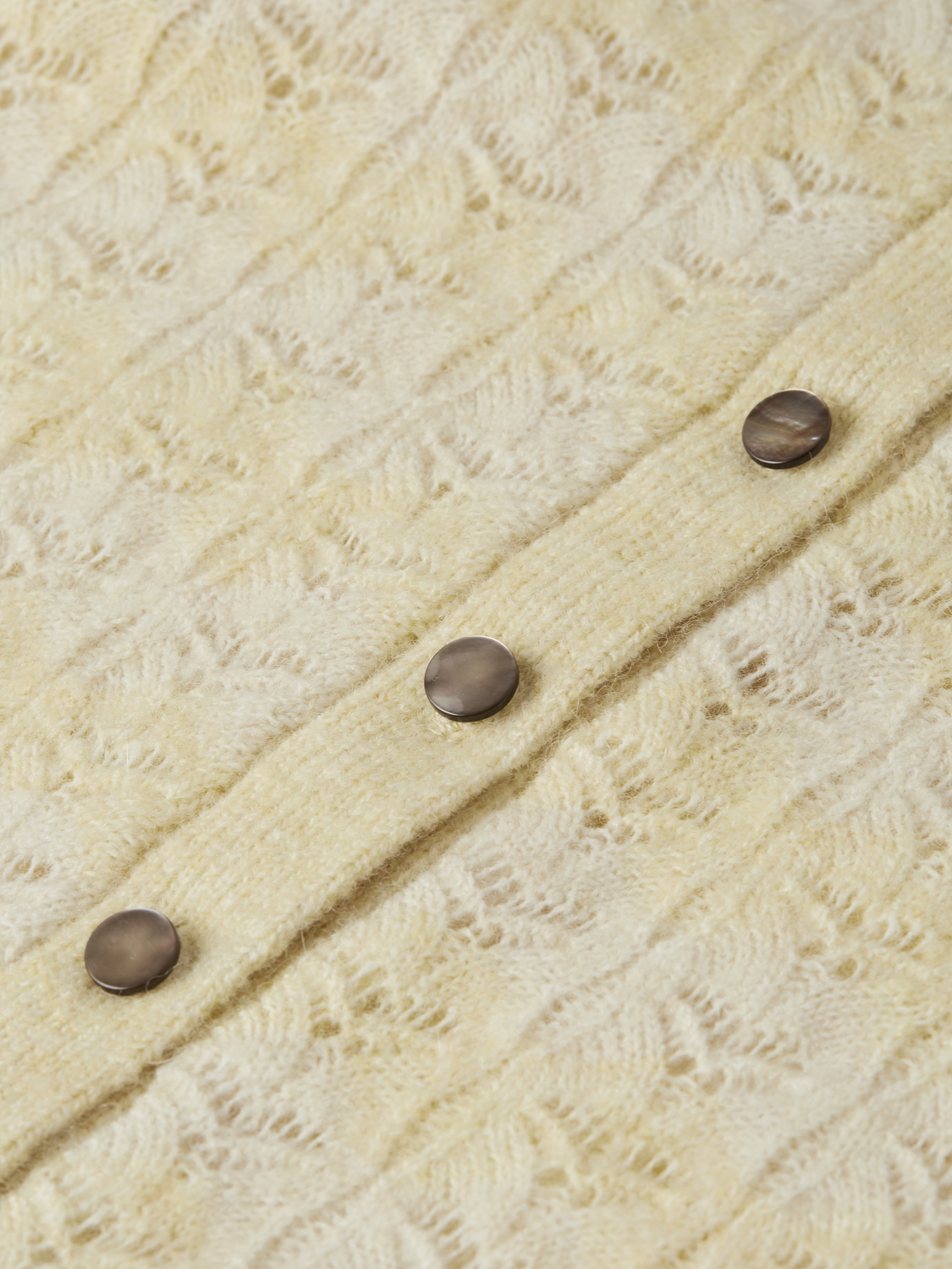 Girls' Pointelle Crew Neck Cardigan