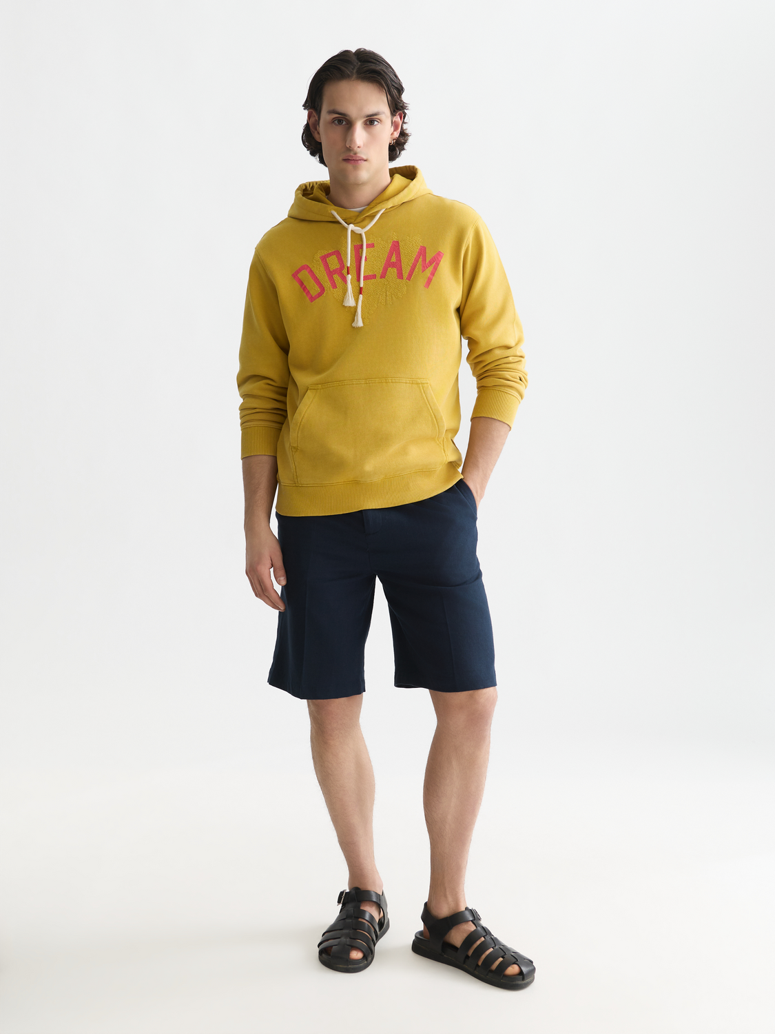 Front Artwork Washed Regular-Fit Hoodie