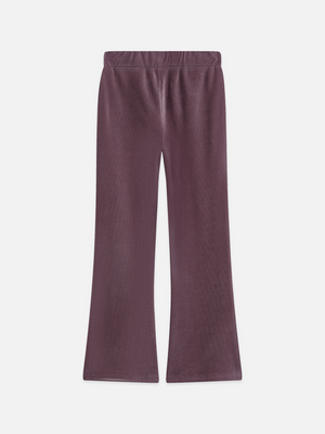 Girls Stretch Velvet Slim Flared Legging