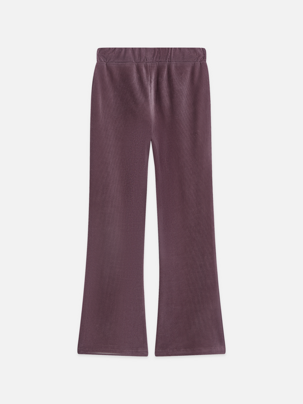 Girls Stretch Velvet Slim Flared Legging