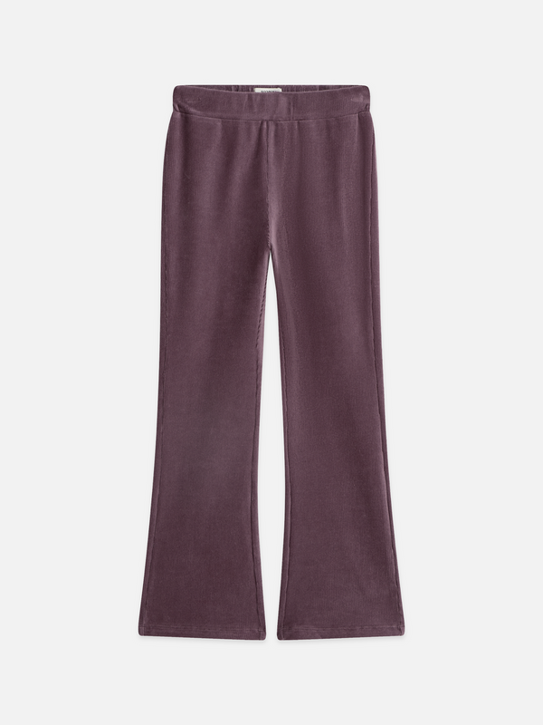 Girls Stretch Velvet Slim Flared Legging