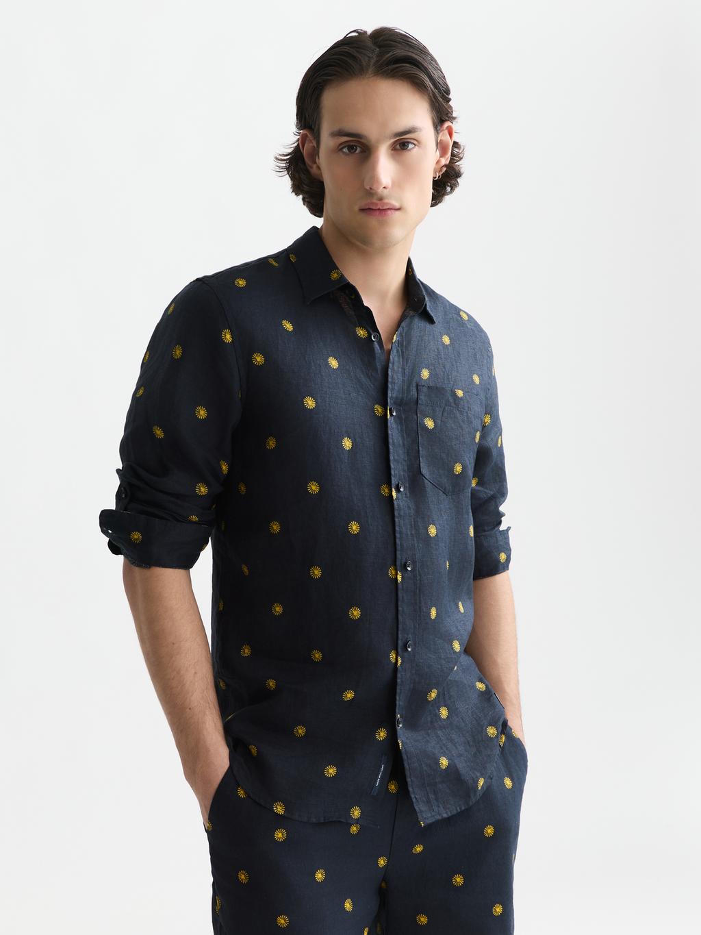 Linen Printed Regular-Fit Shirt
