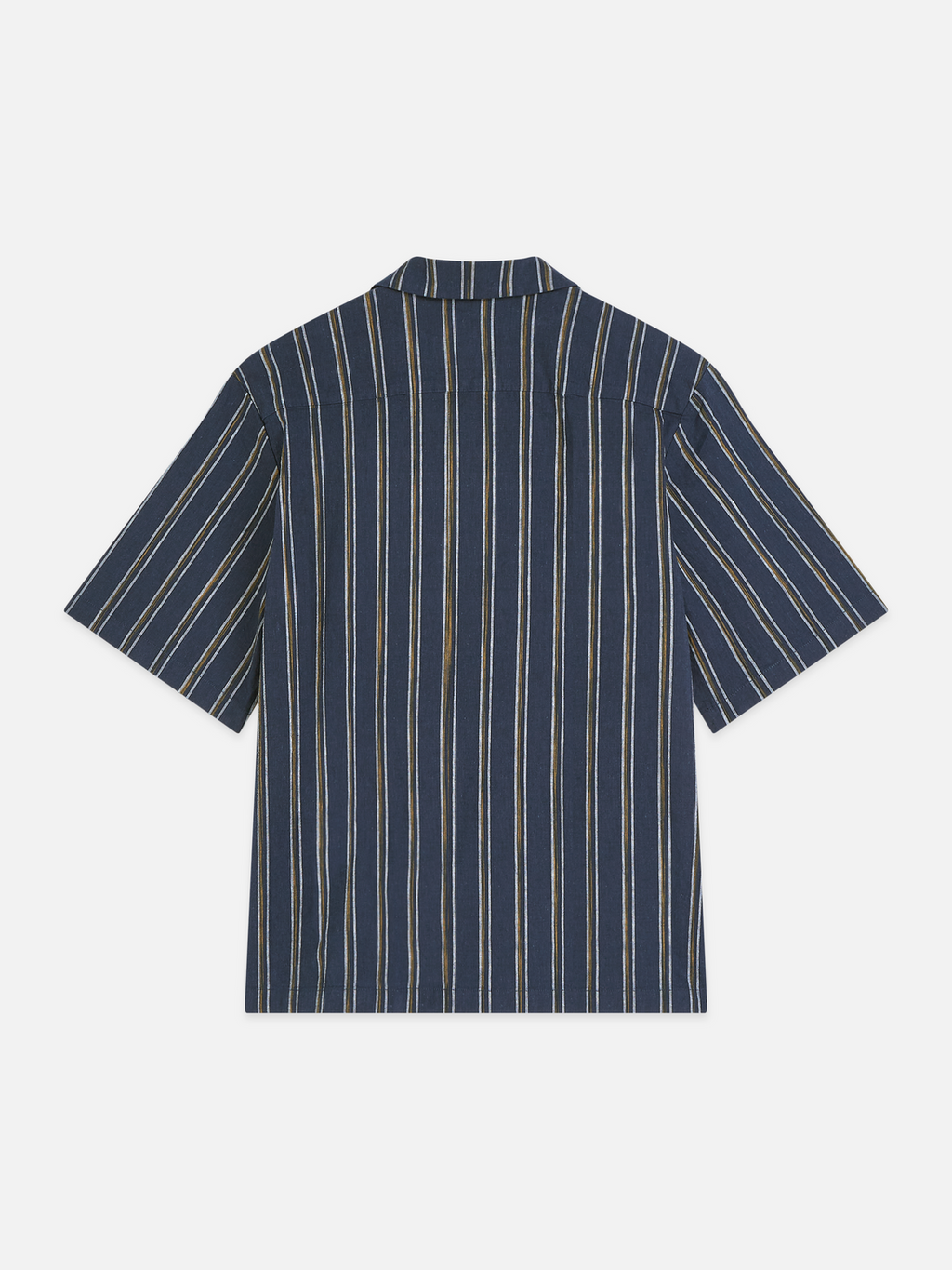Striped Linen Relaxed-Fit Short-Sleeved Shirt
