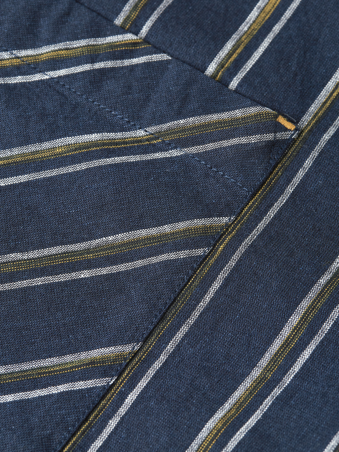 Striped Linen Relaxed-Fit Short-Sleeved Shirt