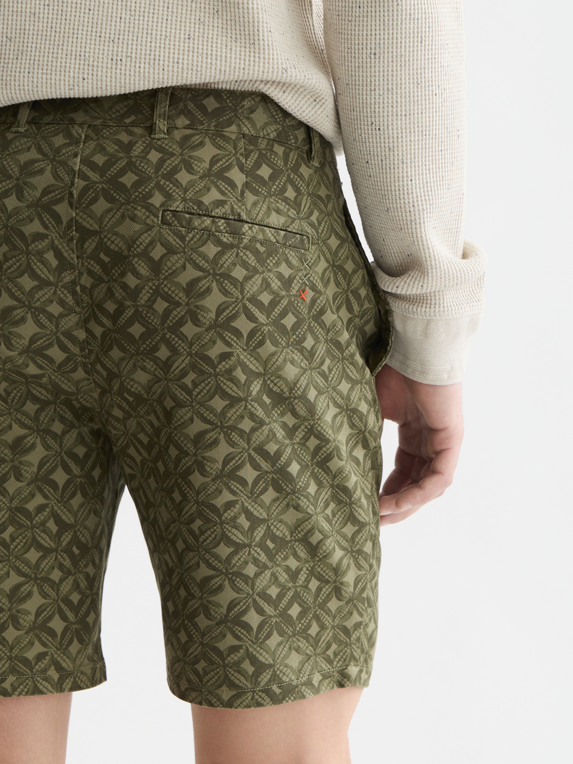 Stuart Garment-Dye Cotton Twill Printed Shorts