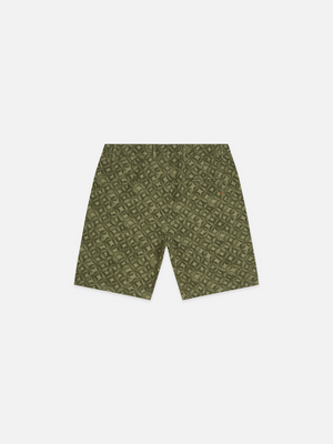 Stuart Garment-Dye Cotton Twill Printed Shorts