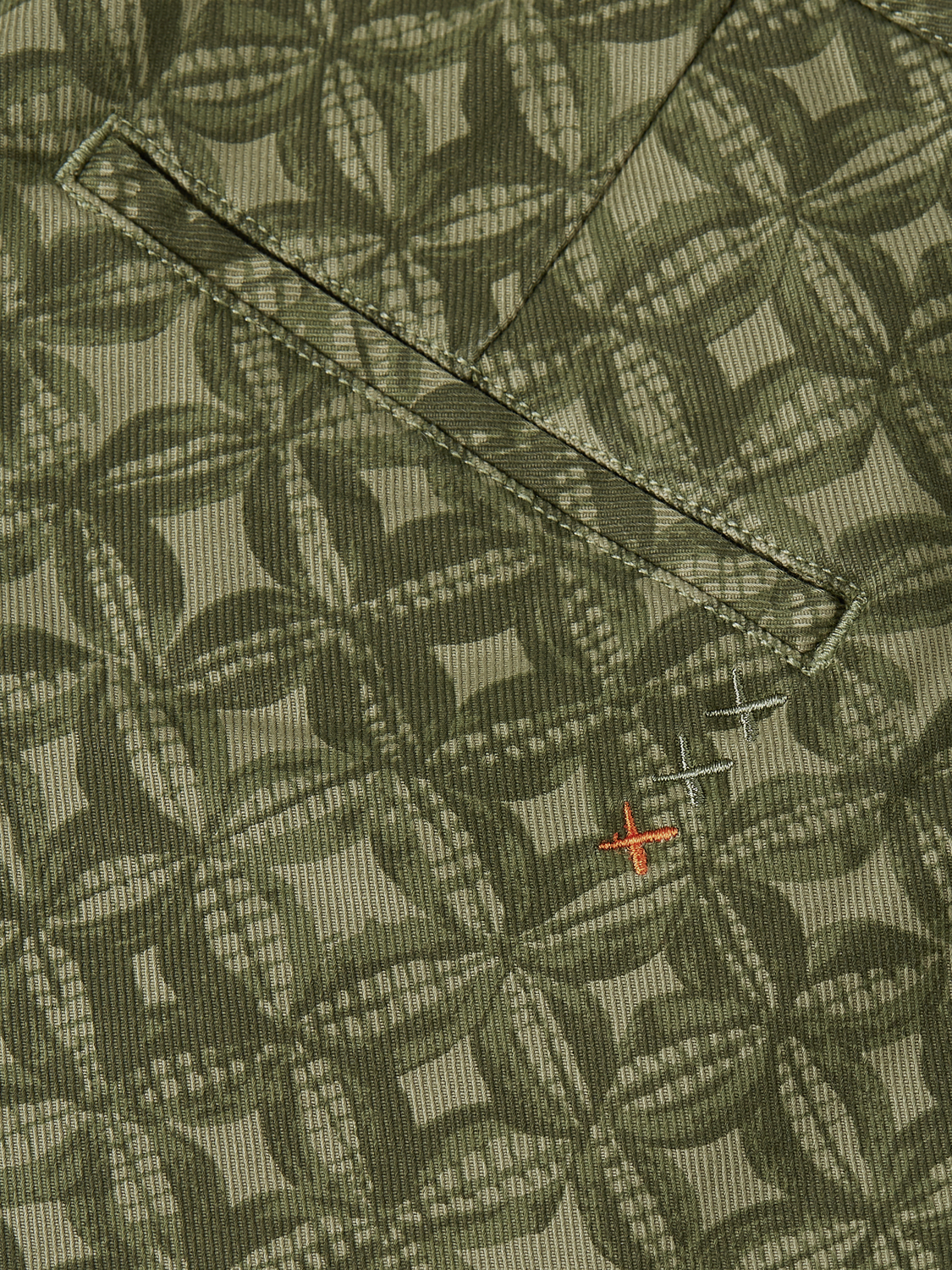 Stuart Garment-Dye Cotton Twill Printed Shorts