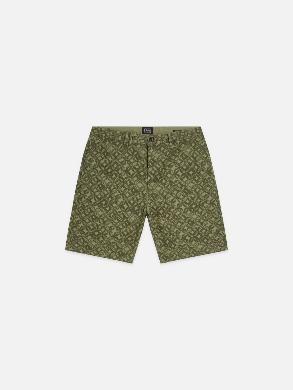 Stuart Garment-Dye Cotton Twill Printed Shorts