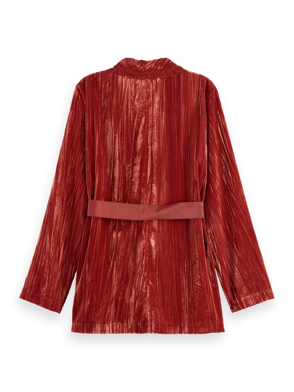 Lace Trimmed Velvet Pyjama Blazer