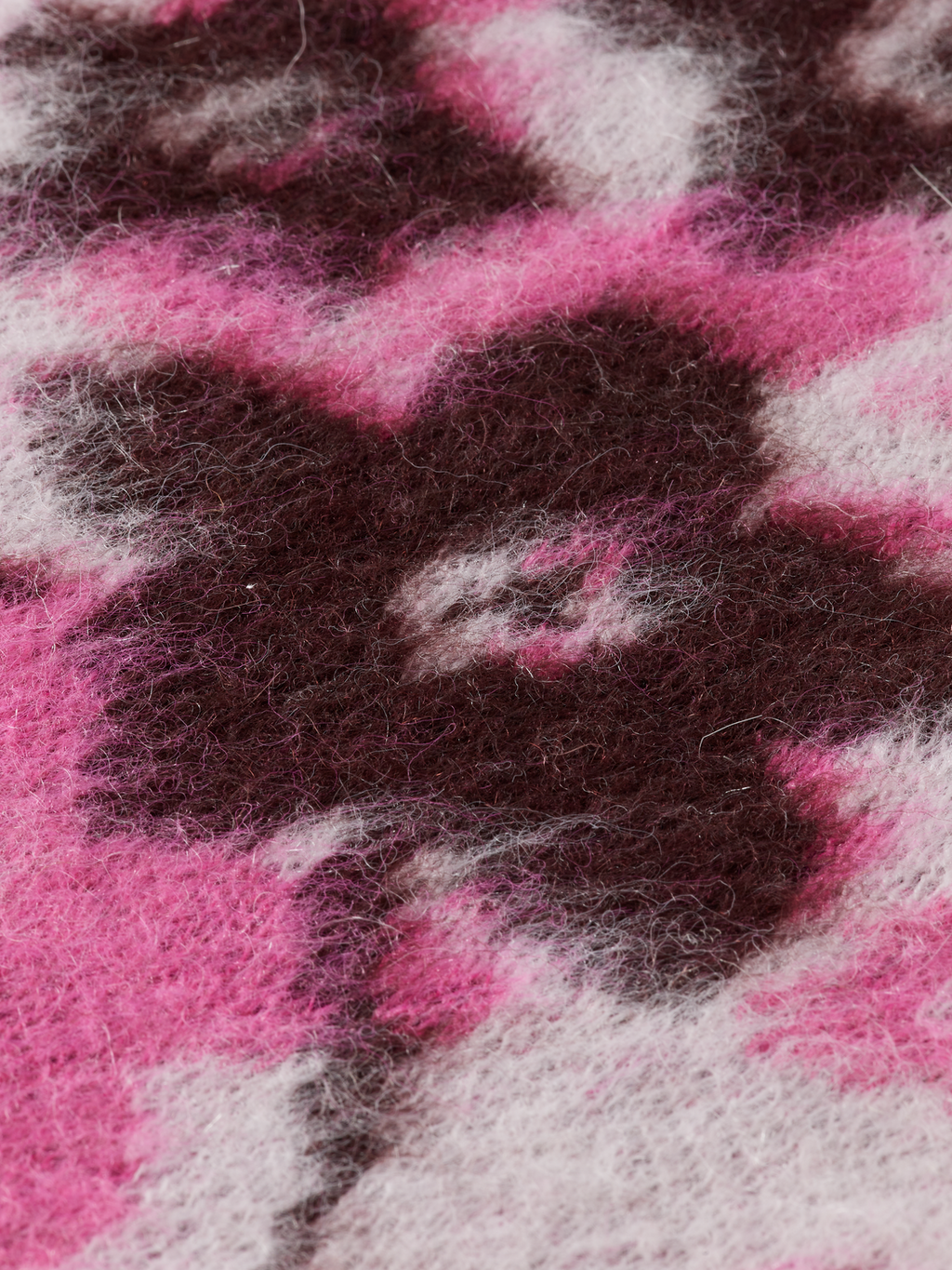Fuzzy V-Neck Jacquard Spencer