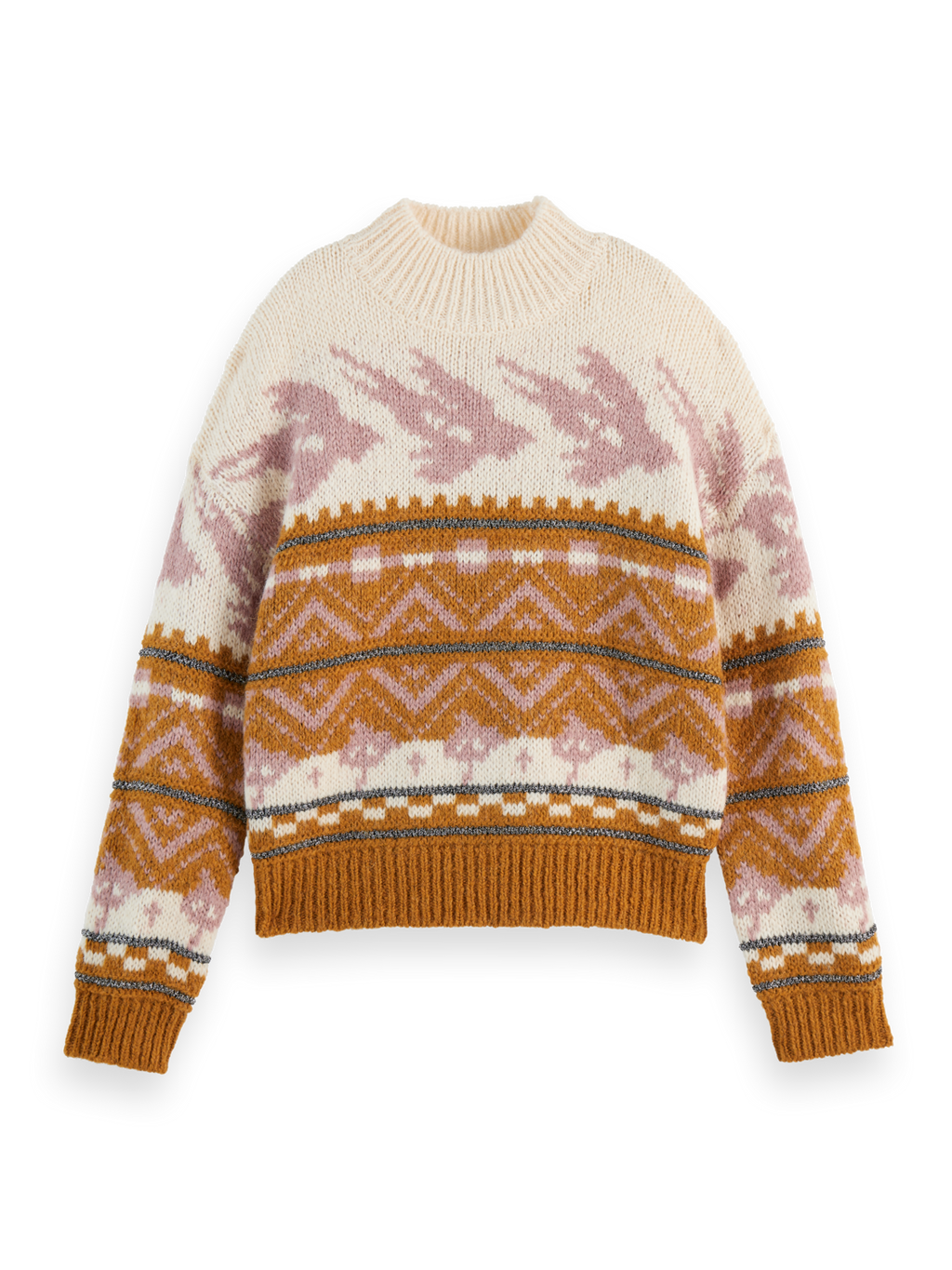 Metallic Fair Isle Pullover