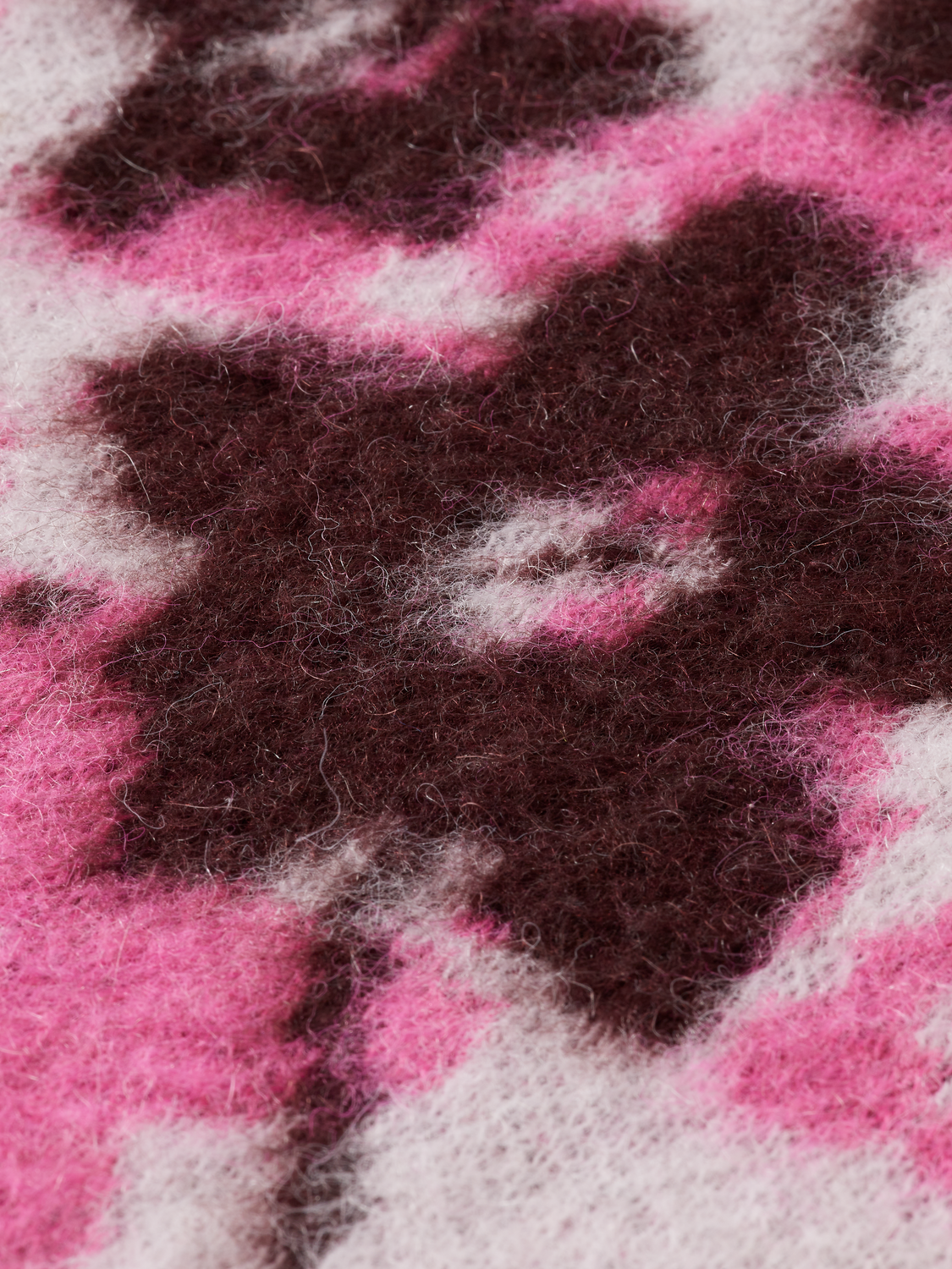 Fuzzy Jacquard Mid Length Cardigan