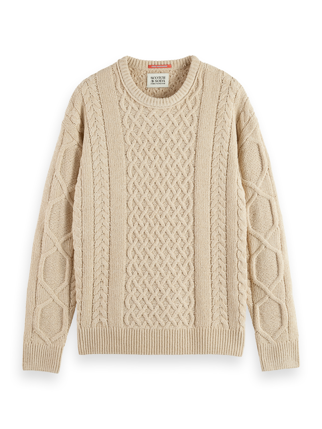 Drop Shoulder Chenille Cable Knit Sweater