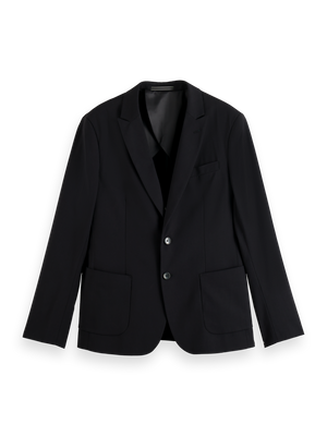 Essentials — Unconstructed Peak Lapel Cool-Wool Blazer