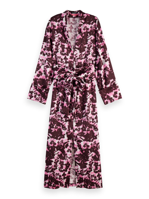 Kimono-Wickelkleid in Midilänge