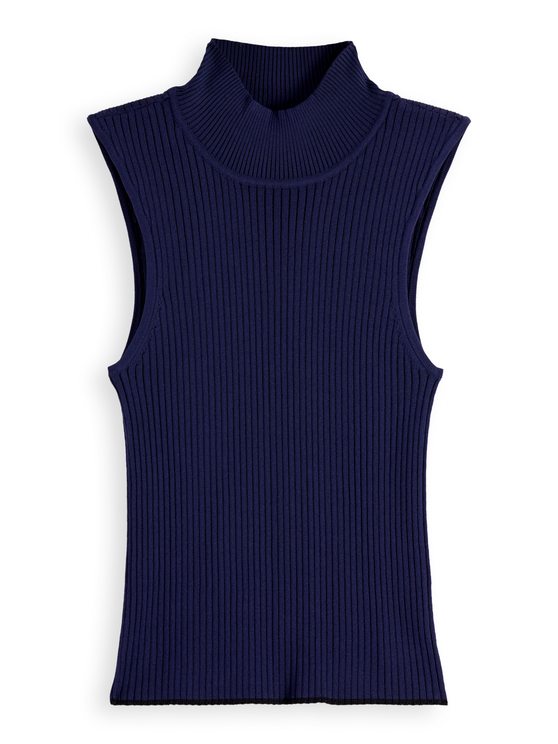 Ribbed Knit Turtleneck Tank