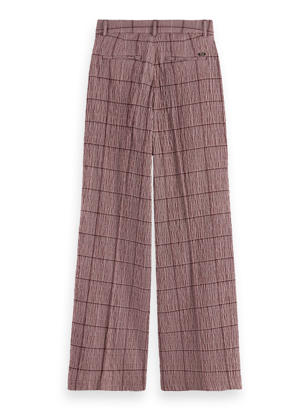 Rose High-Rise Wide-Leg Prince Of Wales Seersucker Pant