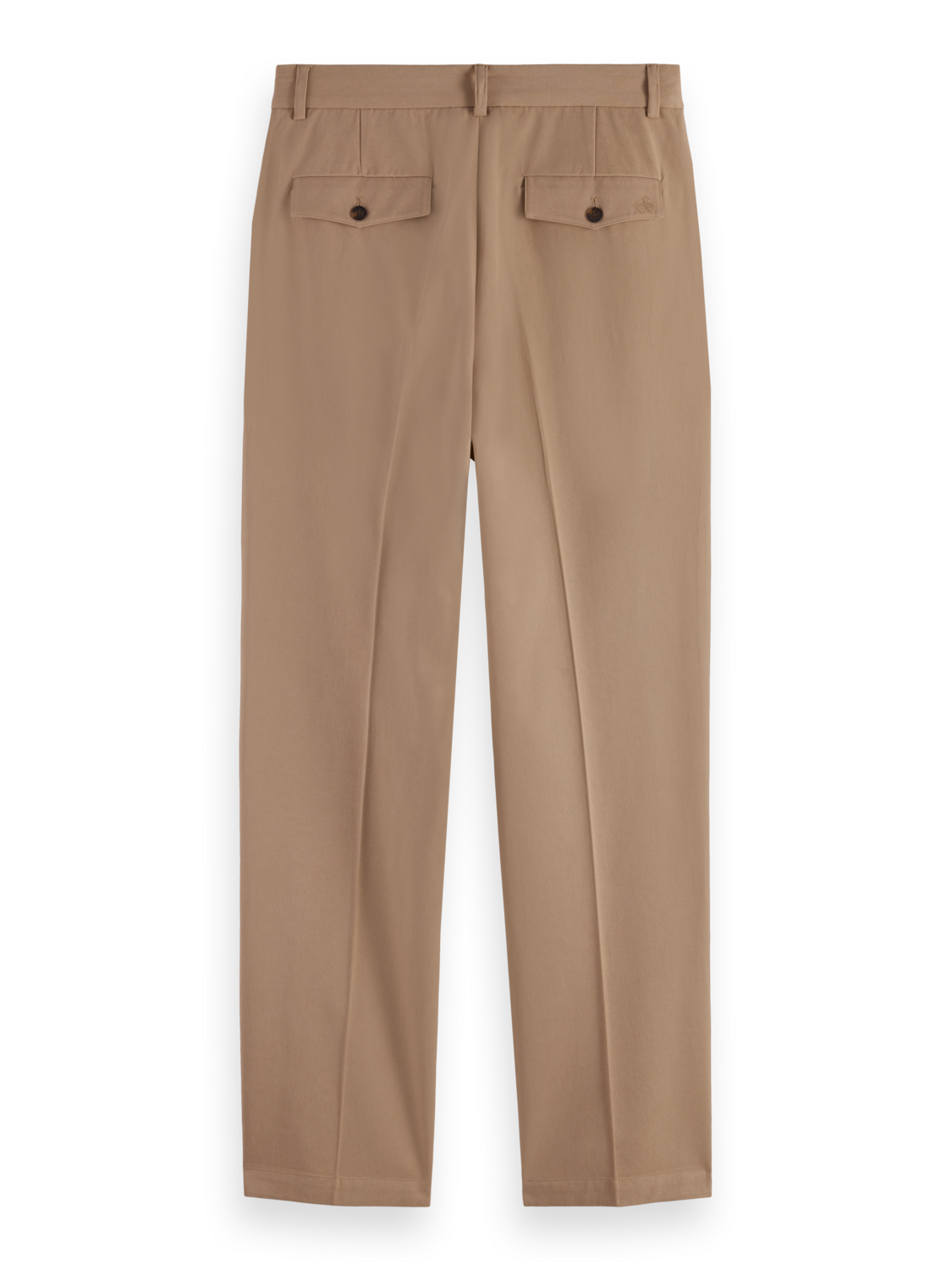 Pleated Cotton/Lyocell Twill Relaxed Straight Fit Chino