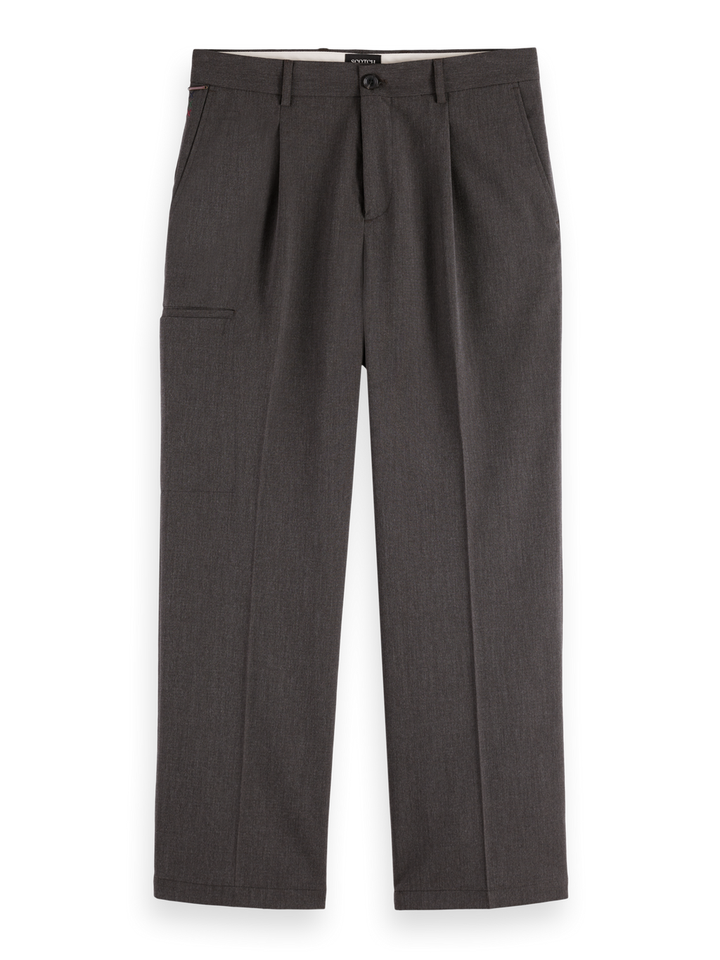 Pocket Detail Wide Fit Melange Chino