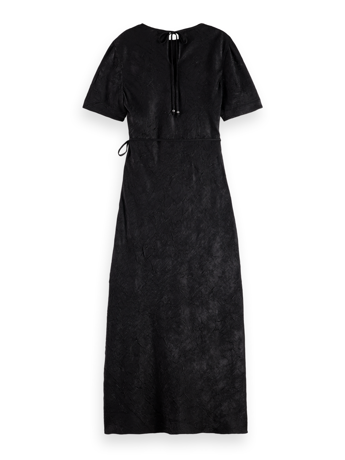 Midi Crushed Satin Wrap Dress